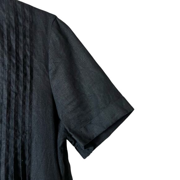 Quince European Linen Short Sleeve Swing Dress Black Size Small - Picture 7 of 11